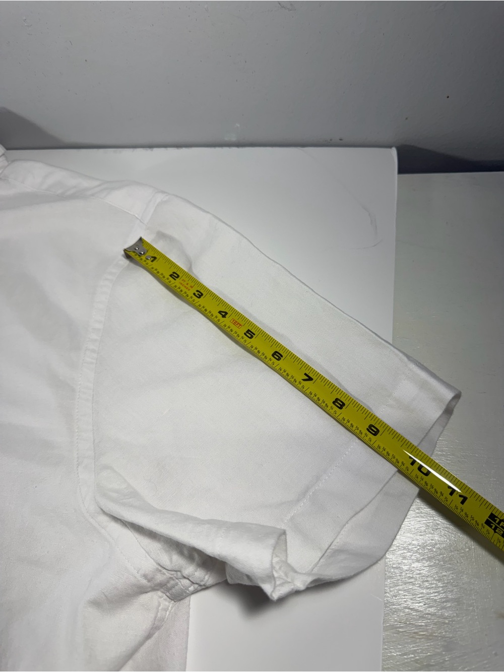 Banana Republic White Short-Sleeve Button-Down Shirt XXL Linen Blend - Picture 7 of 8